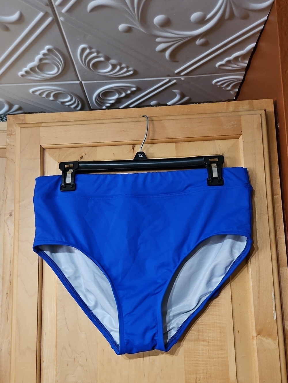 Lands' End Blue High Waisted Swim Bikini Bottom